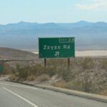 Road sign for Zzyzx Road