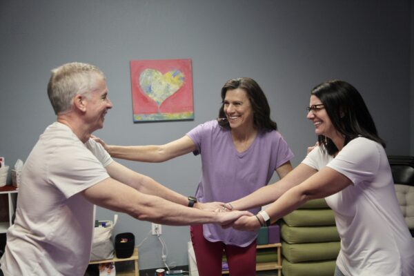 Dorothea with two people during a Couples Private Session